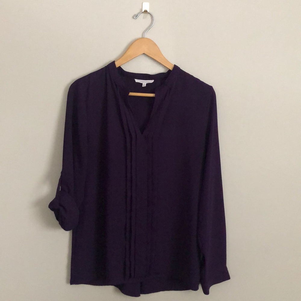 41Hawthorn Purple Split Neck Blouse sz Med